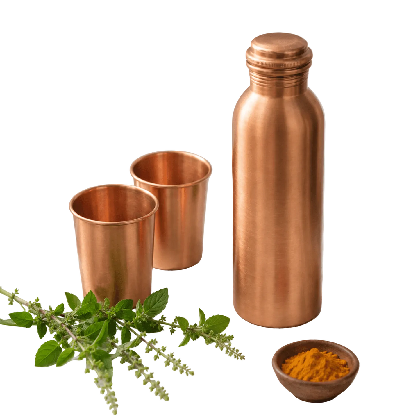 Pure Copper Bottle Gift Set 950ml Bottle & 300ml Tumblers