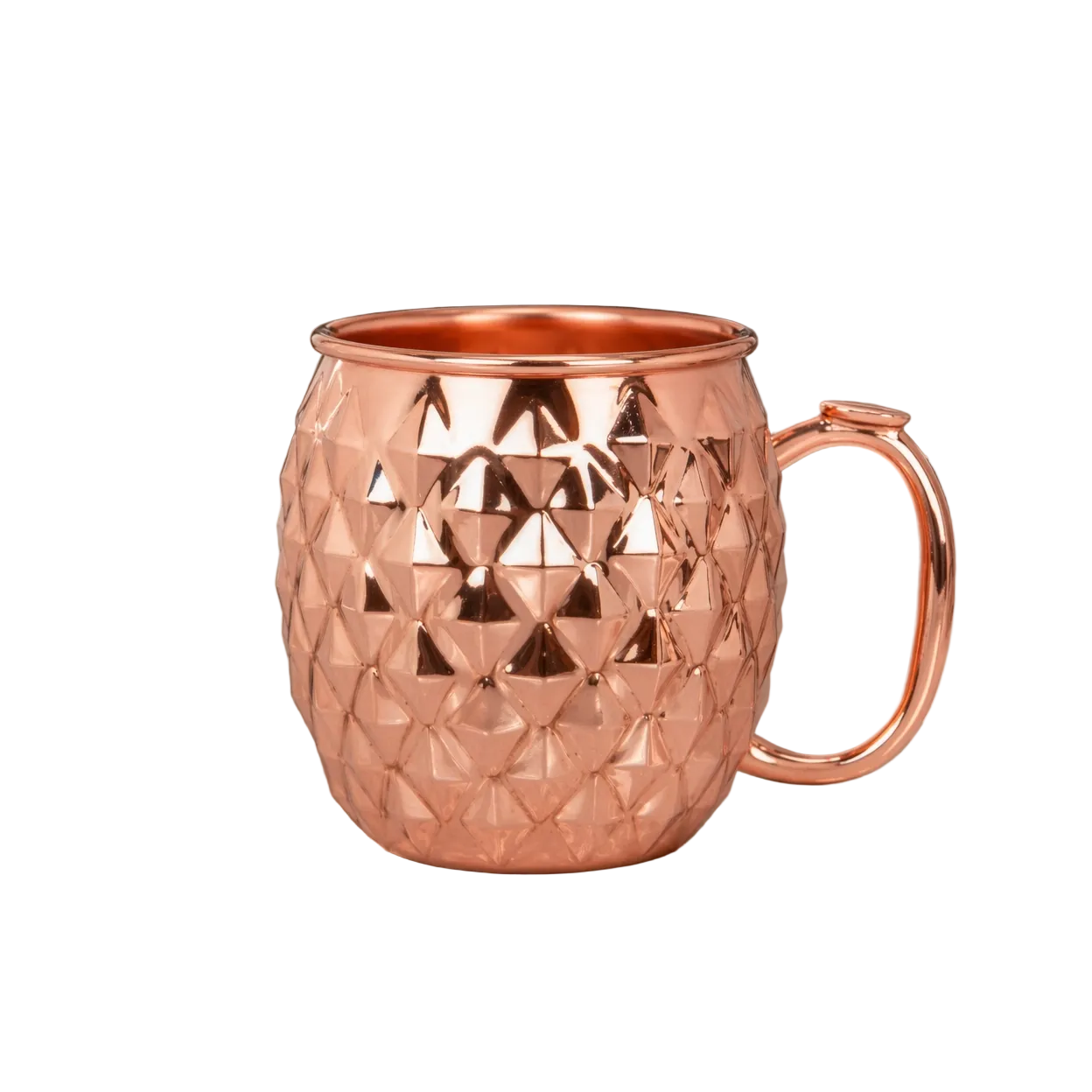 Embossed copper Moscow Mule mug with handle 475ml