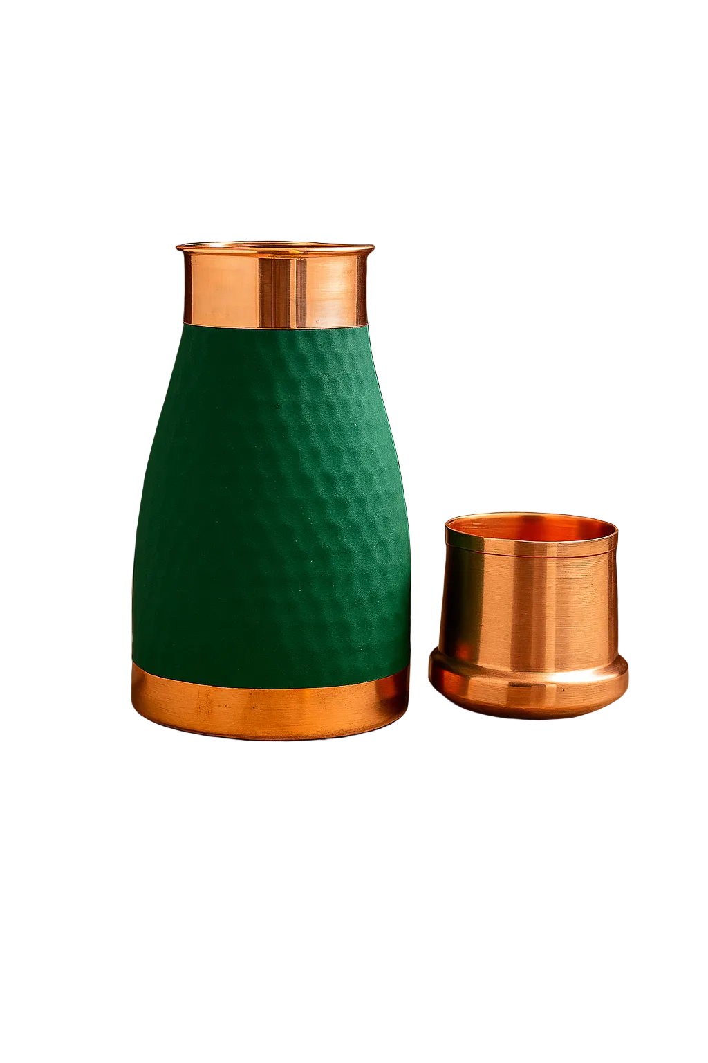 Green silk pure copper bedroom bottle with cup 950ml
