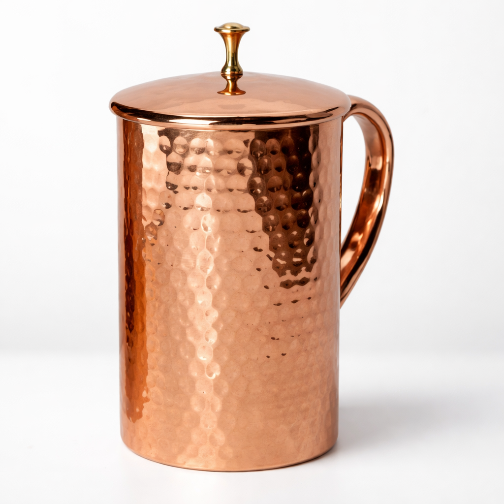 Hand-hammered pure copper water pitcher jug 1.5L