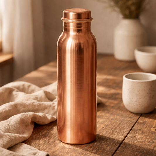 Plain Copper Water Bottle 950ml Smooth