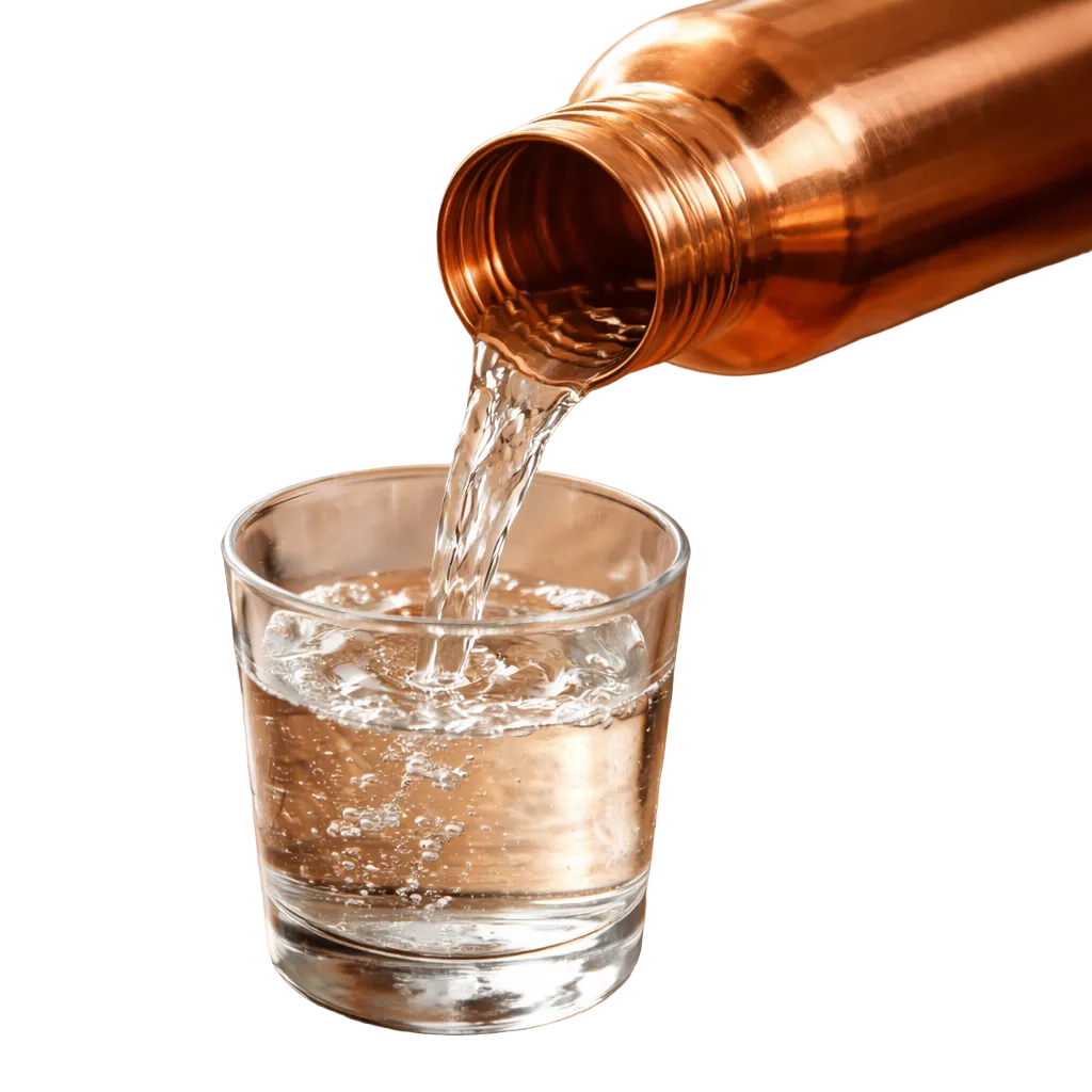 Plain smooth pure copper water bottle 950ml