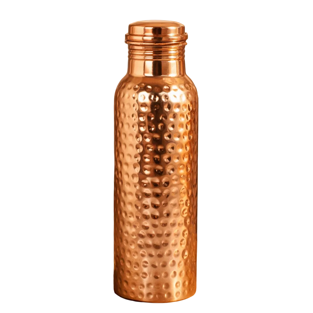 Copper Water Bottle 600ml – Hand-Hammered Pure Copper | Ayurvedic