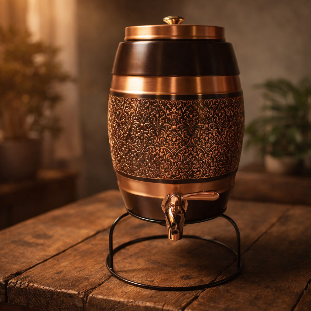 Antique Etched Copper Water Dispenser Luxury 5L-16L