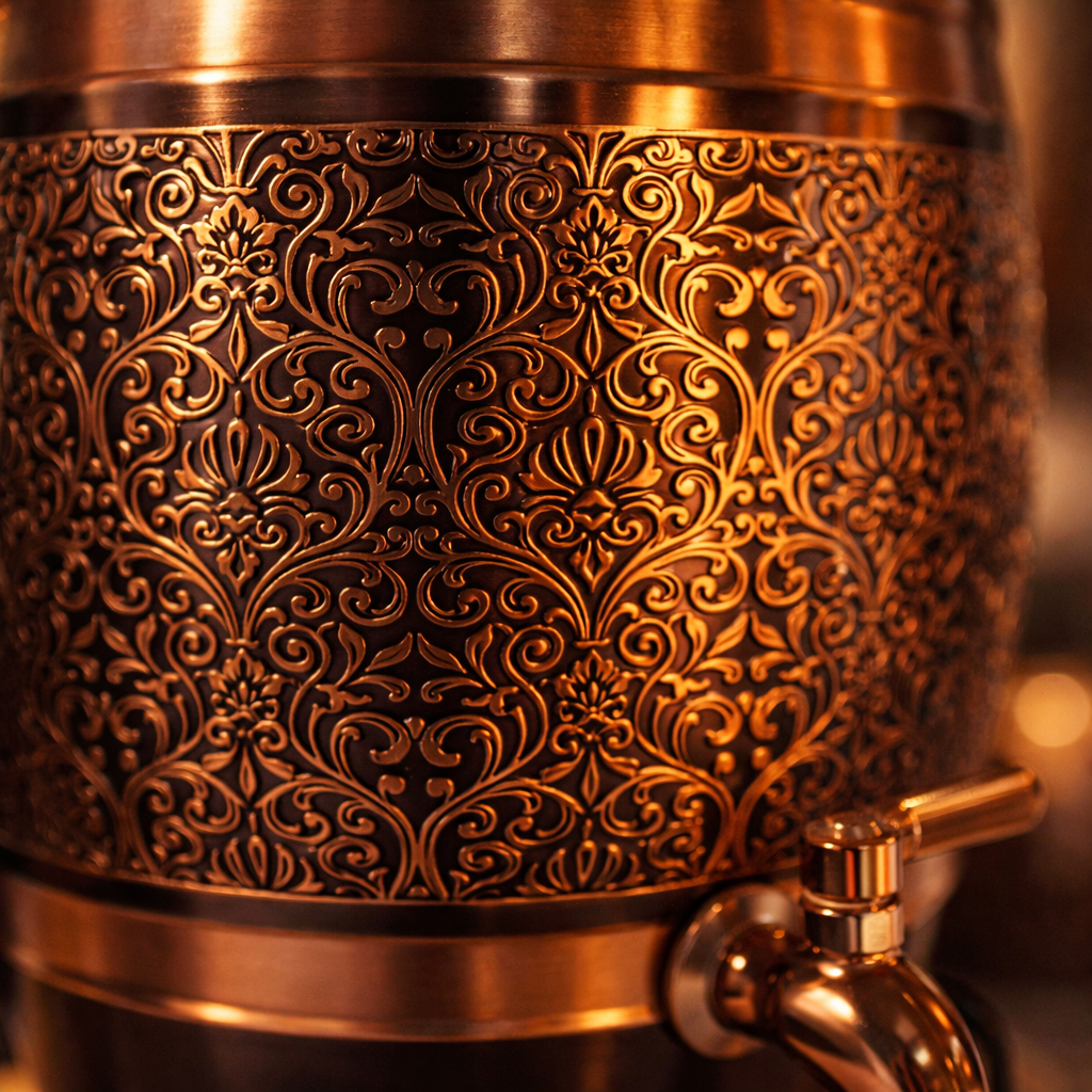 Antique Etched Copper Water Dispenser Luxury 5L-16L