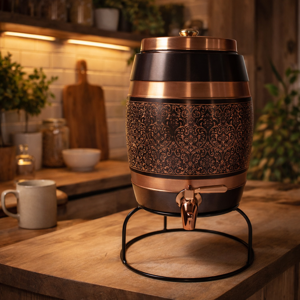 Antique Etched Copper Water Dispenser Luxury 5L-16L