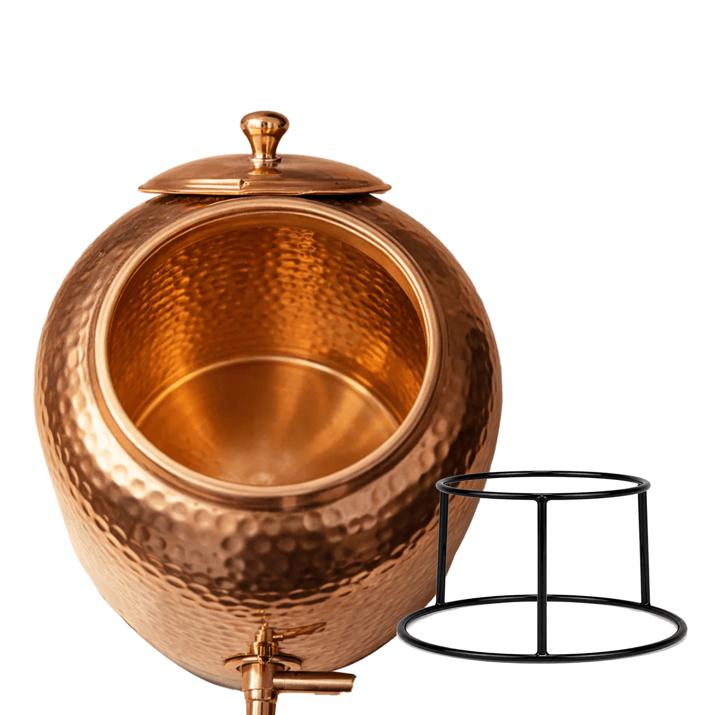 Hand Hammered Pure Copper Water Dispenser with Stand | 5L 8L 12L 16L