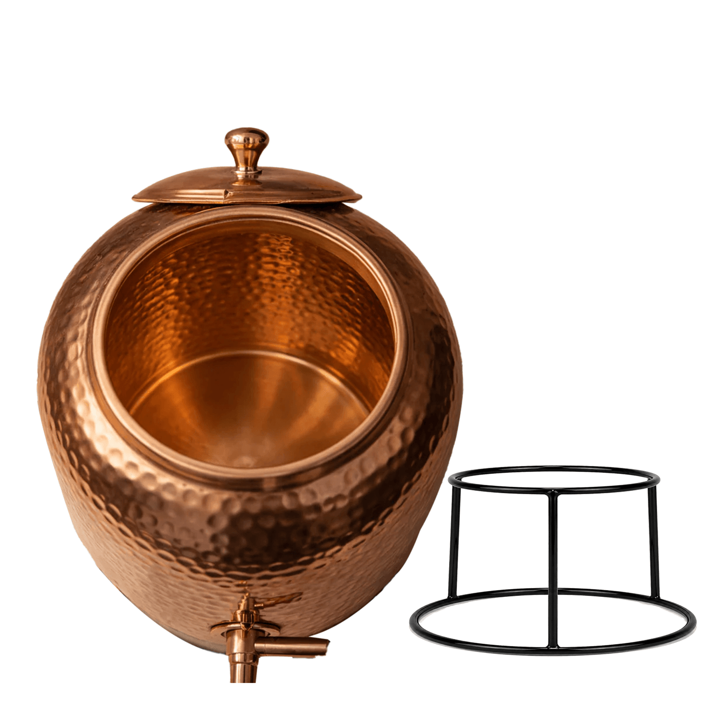Hand Hammered Pure Copper Water Dispenser with Stand | 5L 8L 12L 16L