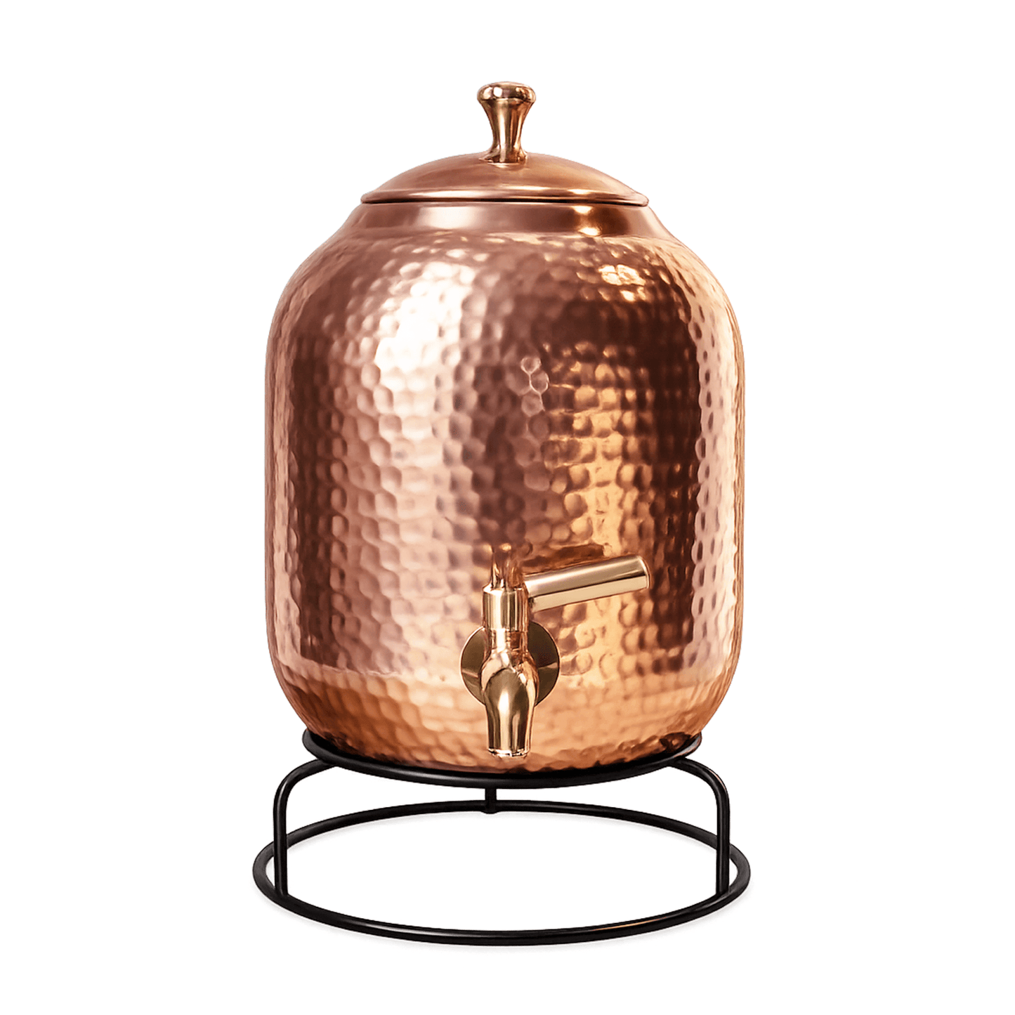 Hand Hammered Pure Copper Water Dispenser with Stand | 5L 8L 12L 16L