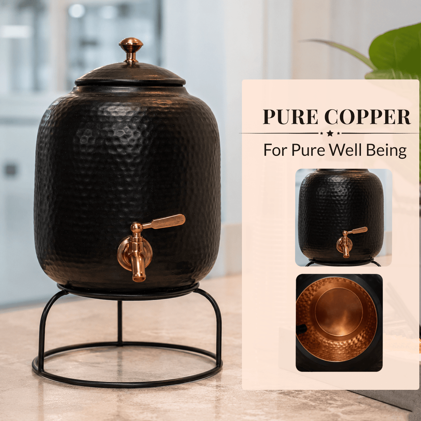 Antique Copper Water Dispenser with Stand | 5L-8L-12L-16L