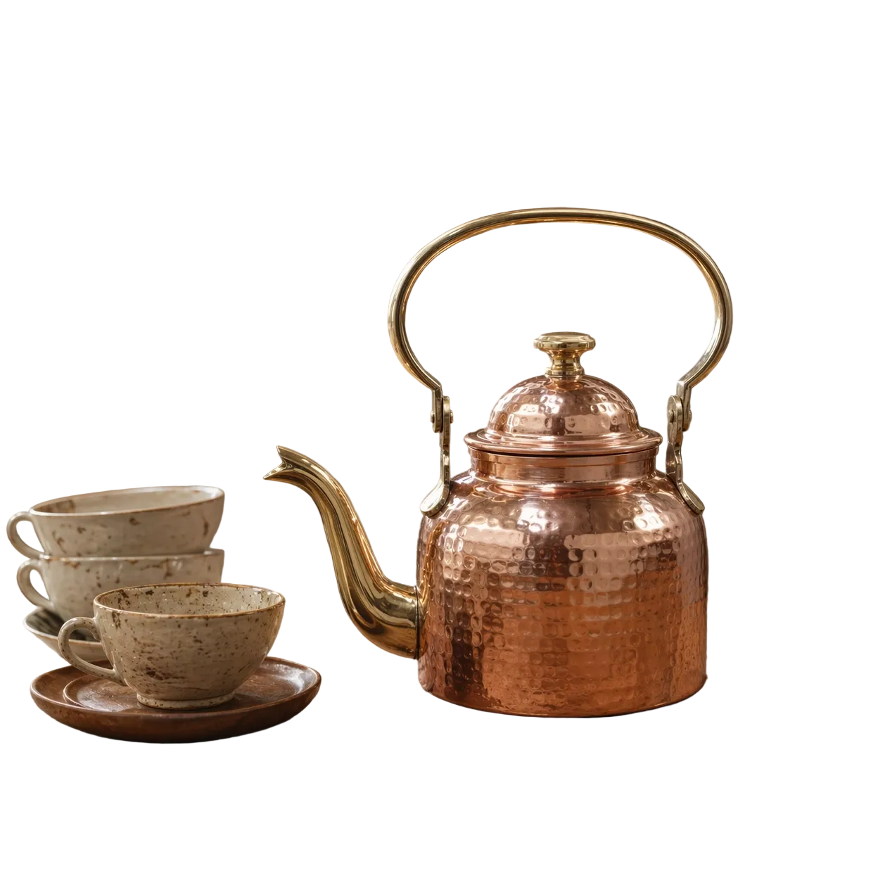 Handcrafted copper tea kettle 950ml tin-lined