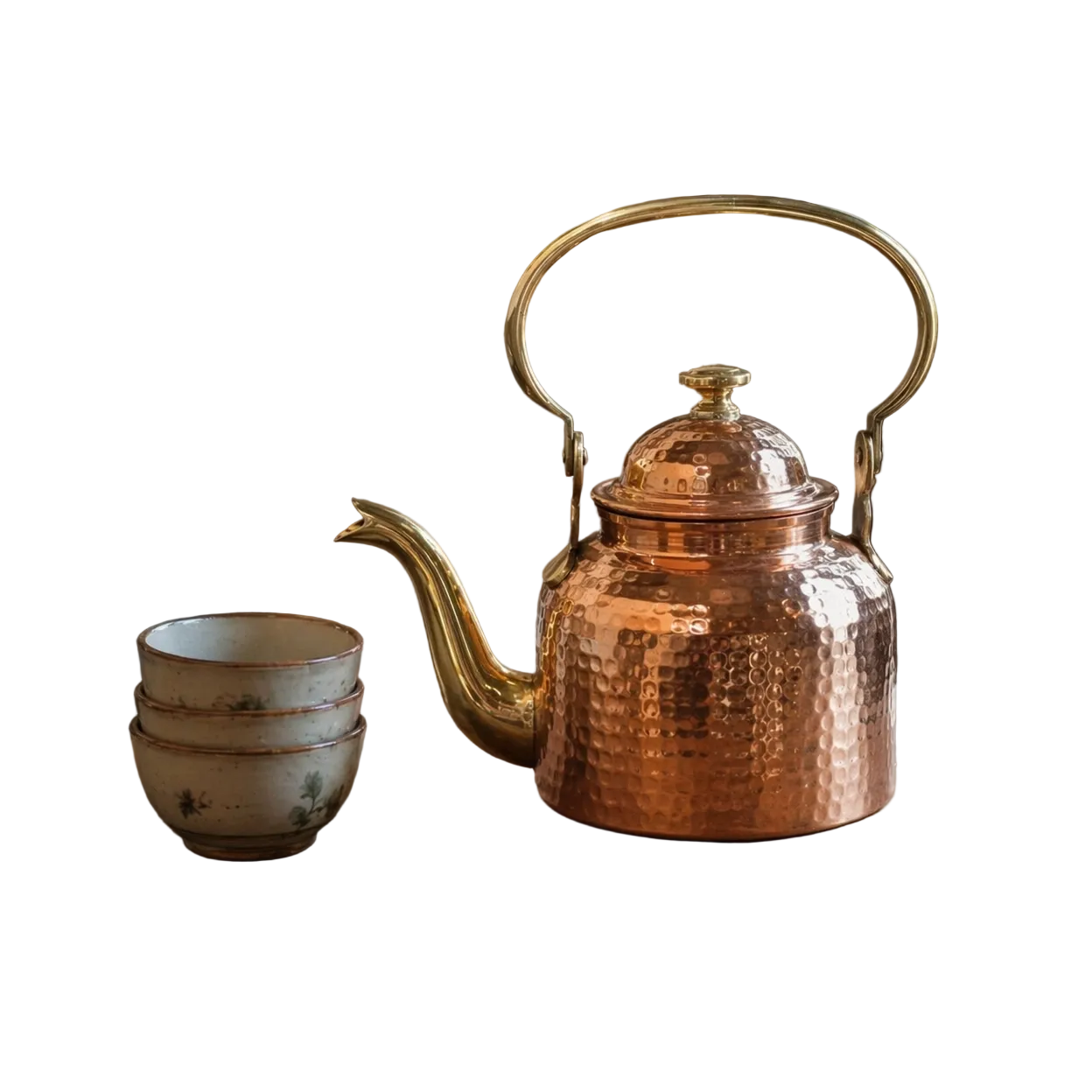 Handcrafted copper tea kettle 950ml tin-lined