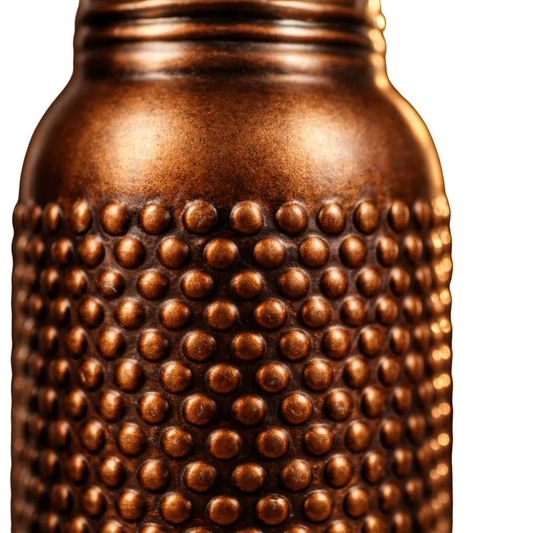 Antique embossed pure copper water bottle 950ml