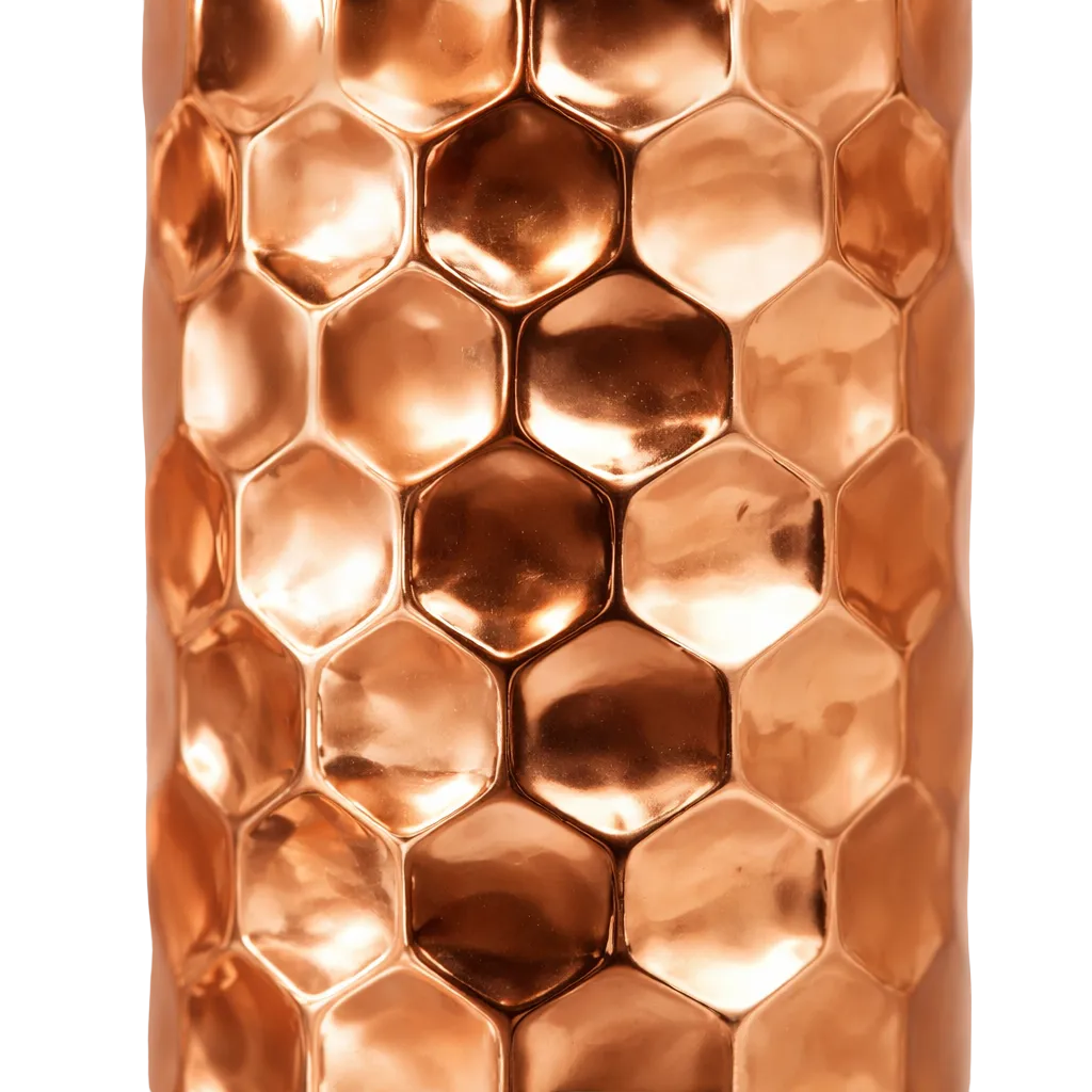 Embossed polished pure copper water bottle 950ml